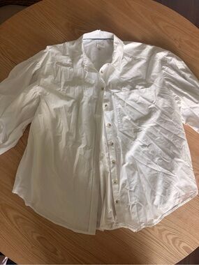 Pilcro Classic White Button-Down Shirt